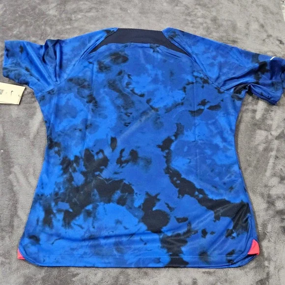 Nike USA Soccer Women's Large Jersey Blue Tie Dye Dri-FIT Slim‎ Fit - Picture 7 of 7